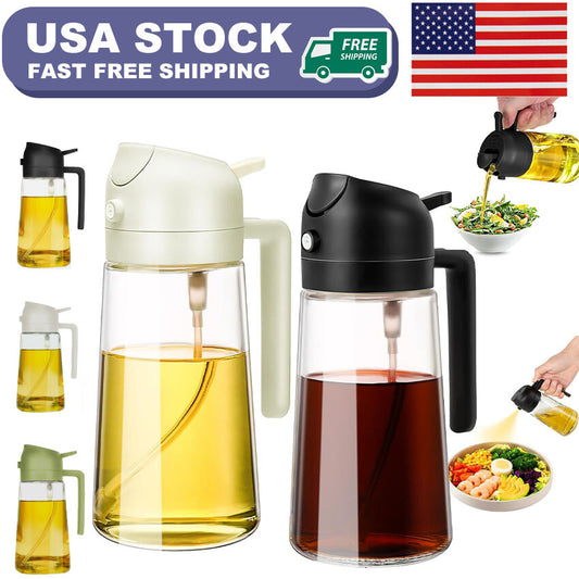 2-In-1 Oil Dispenser and Oil Spray Bottle 16 oz