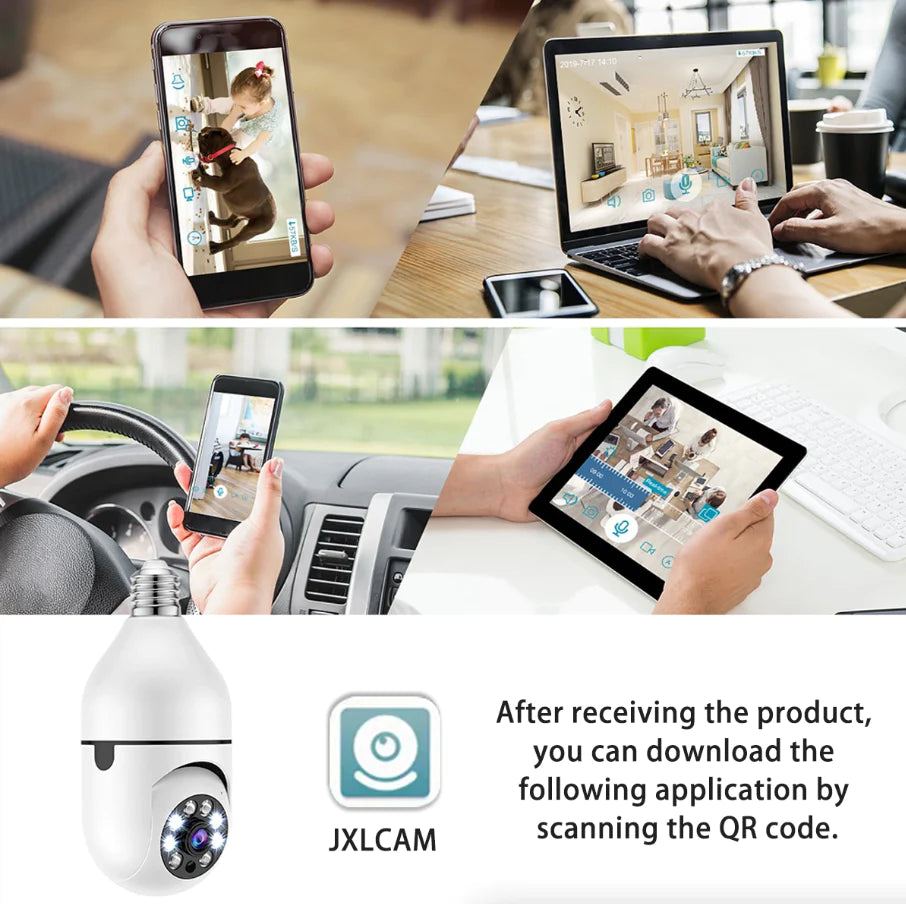 360°Wi-Fi Light Bulb Camera Smart Home Wireless Security