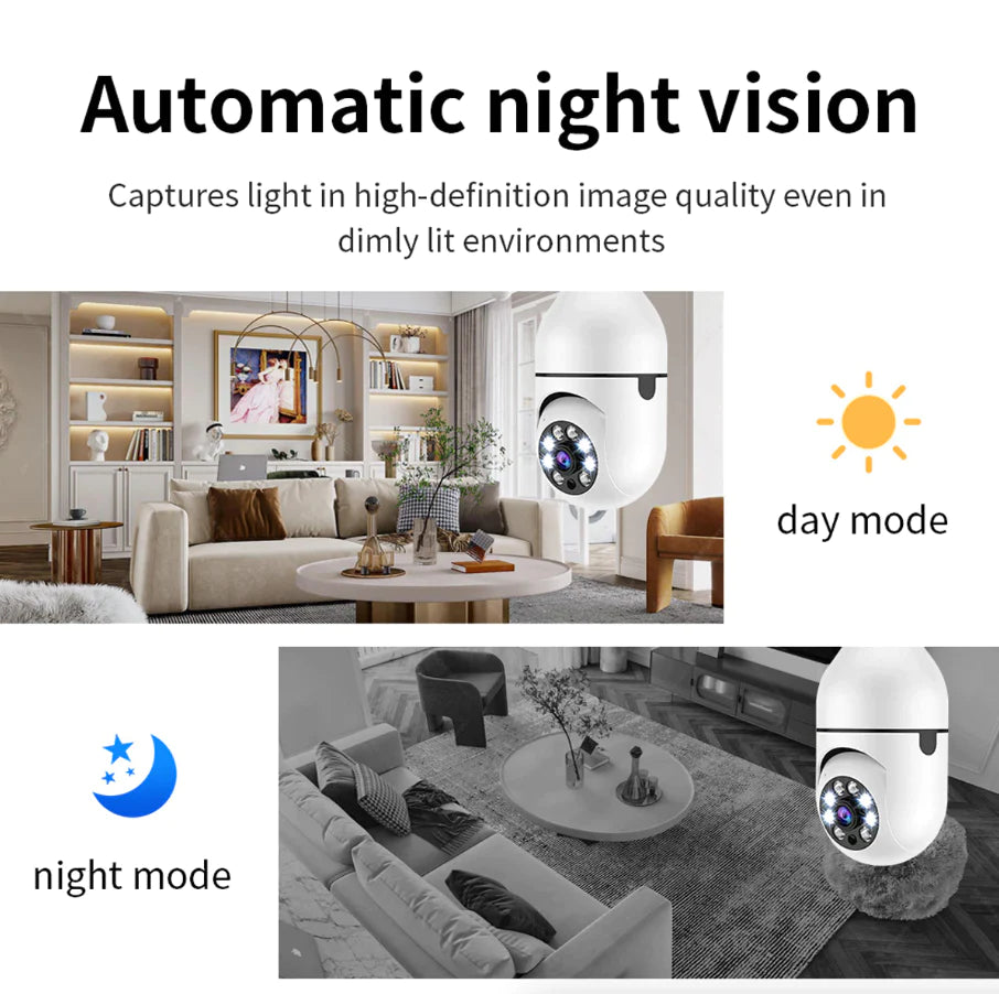 360°Wi-Fi Light Bulb Camera Smart Home Wireless Security