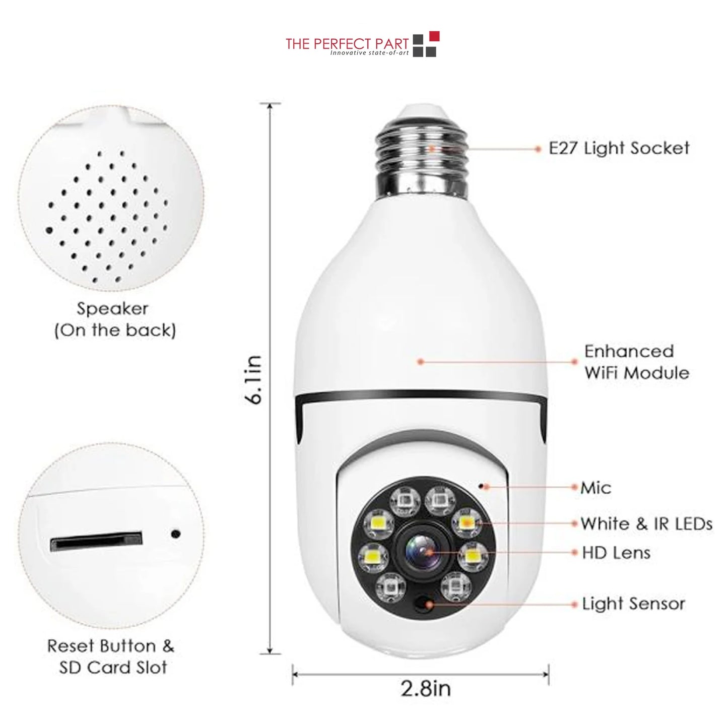 360°Wi-Fi Light Bulb Camera Smart Home Wireless Security