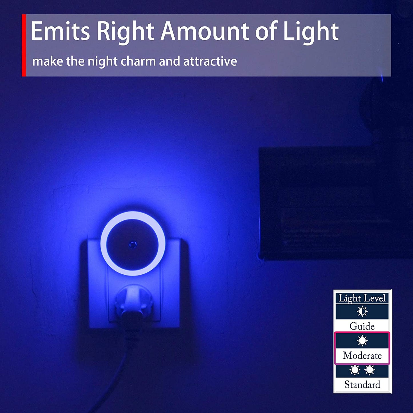 Blue LED Night Light with dusk to dawn auto sensor