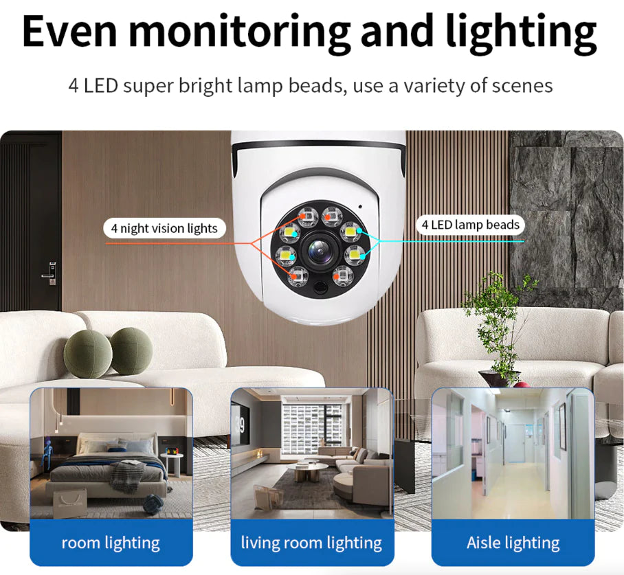 360°Wi-Fi Light Bulb Camera Smart Home Wireless Security