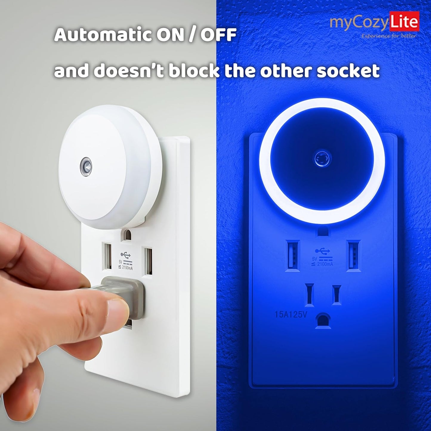 Blue LED Night Light with dusk to dawn auto sensor