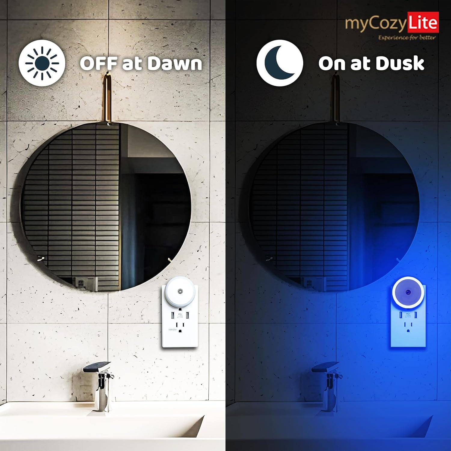 Blue LED Night Light with dusk to dawn auto sensor