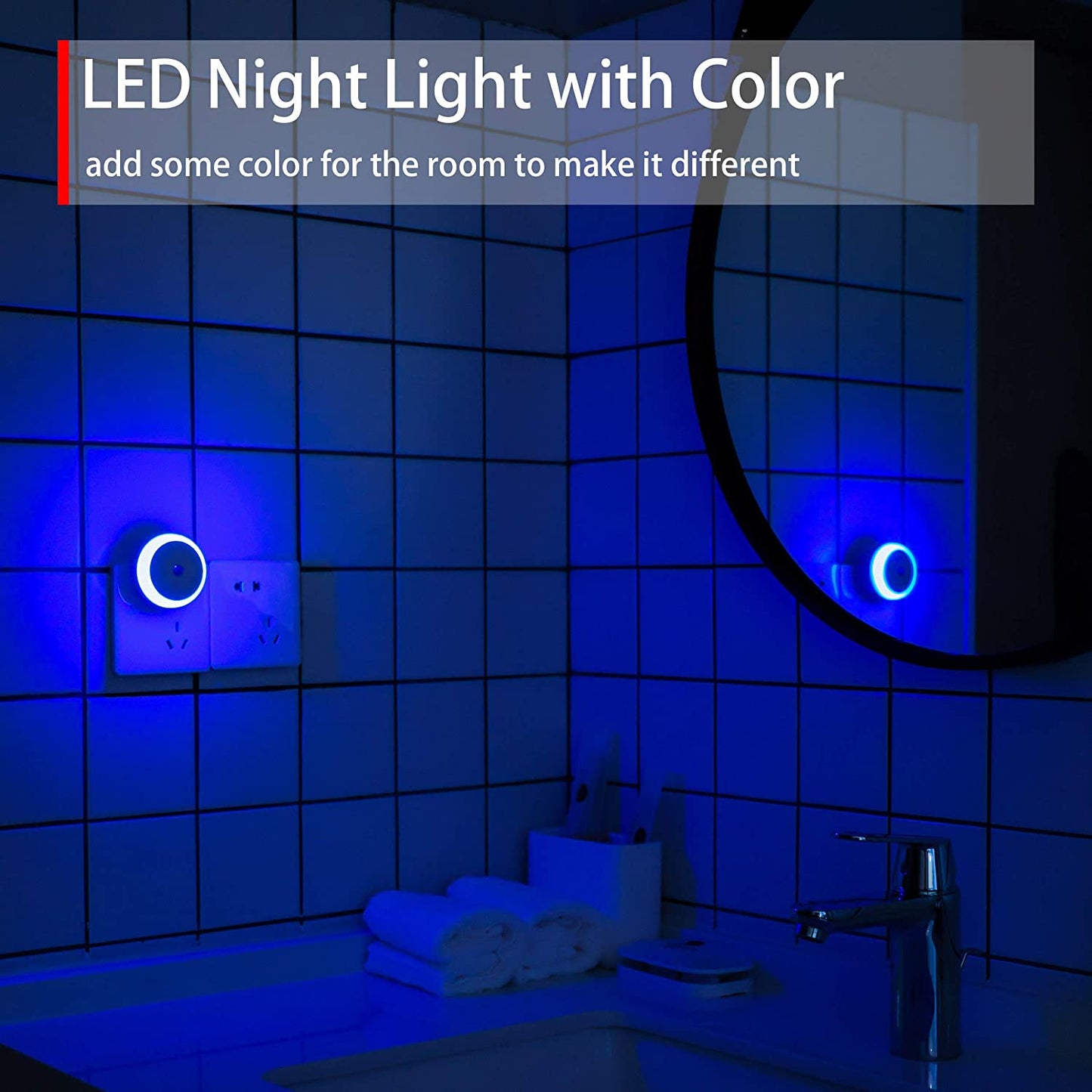 Blue LED Night Light with dusk to dawn auto sensor