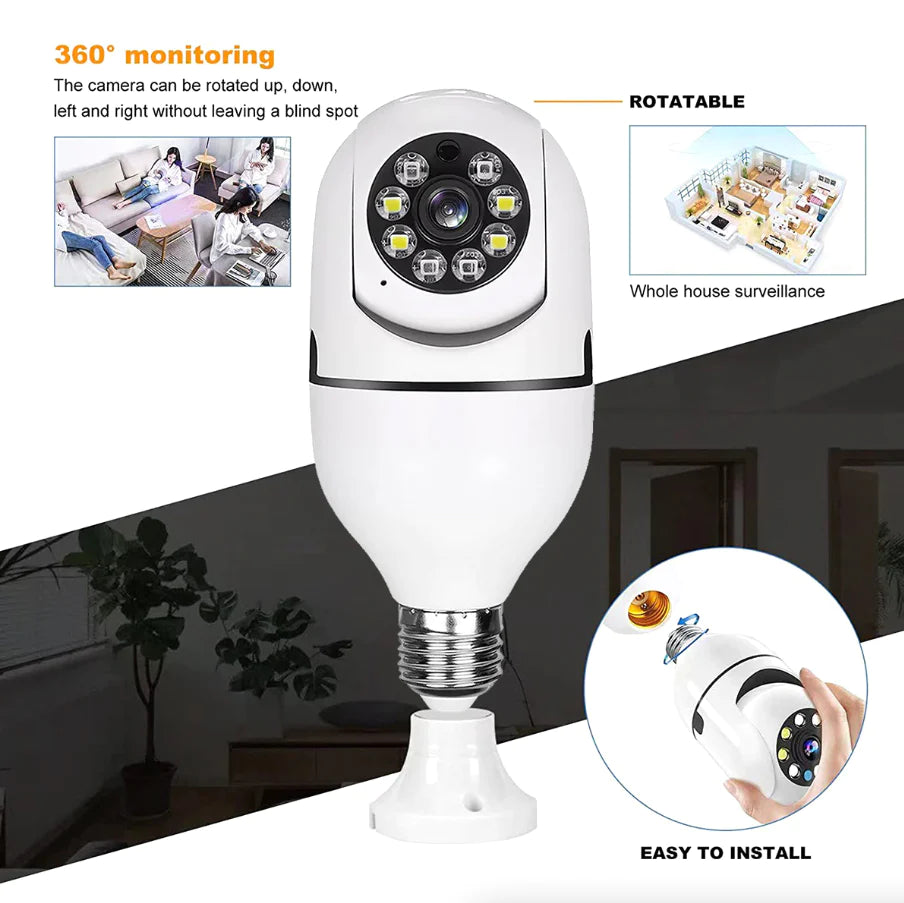 360°Wi-Fi Light Bulb Camera Smart Home Wireless Security