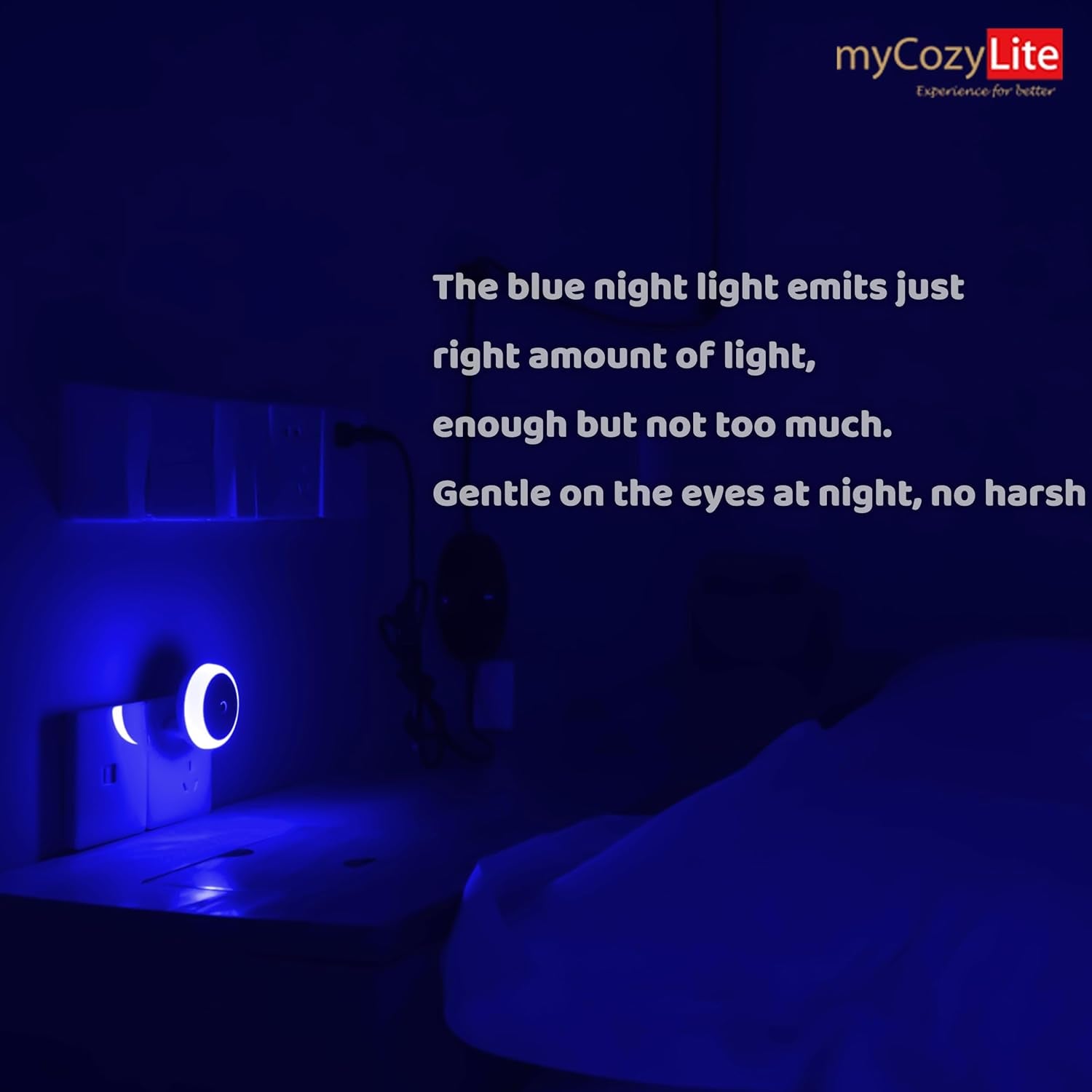 Blue LED Night Light with dusk to dawn auto sensor
