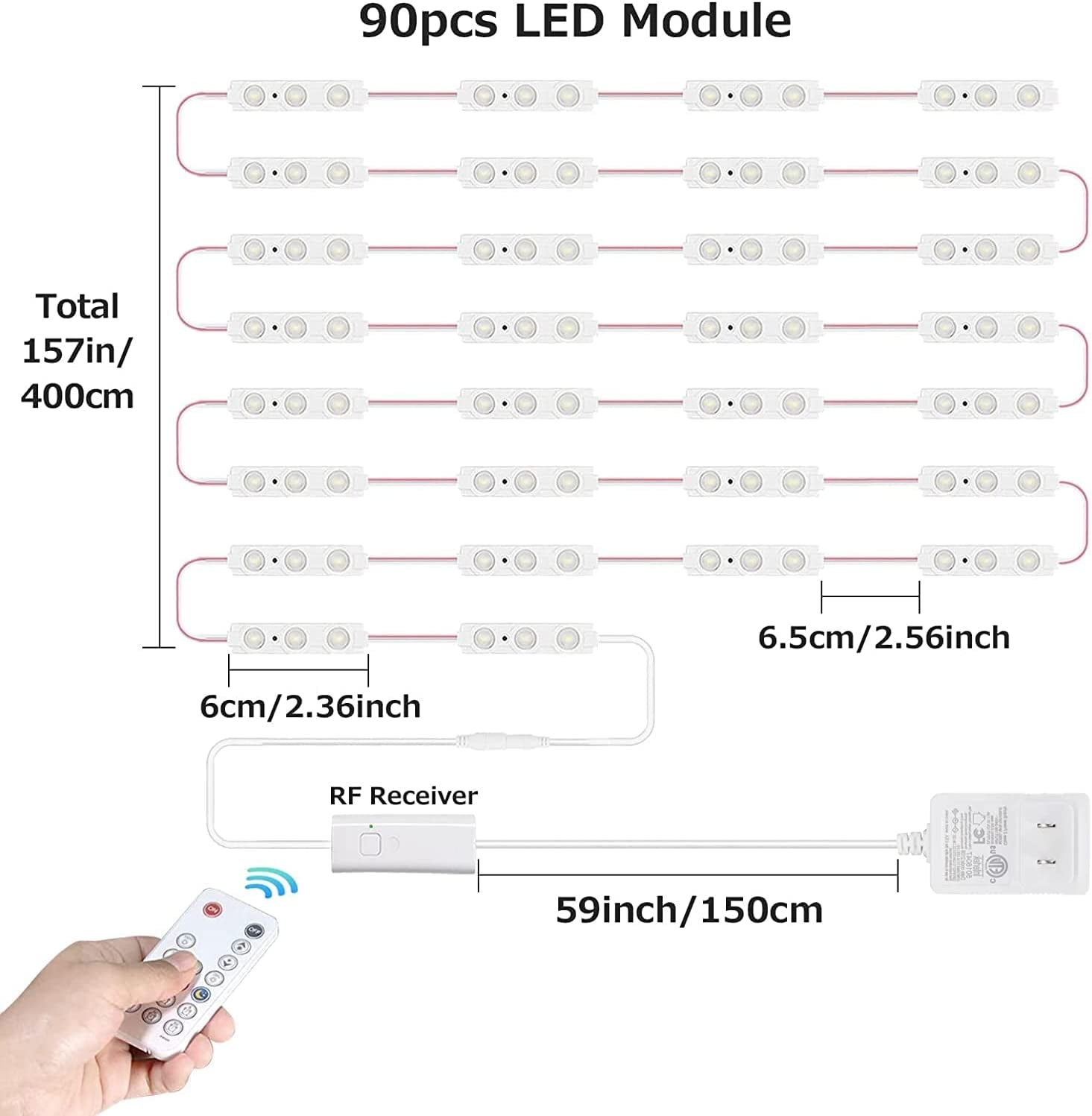 LED Vanity Mirror Lights with RF Remote (Mirror Not Included)
